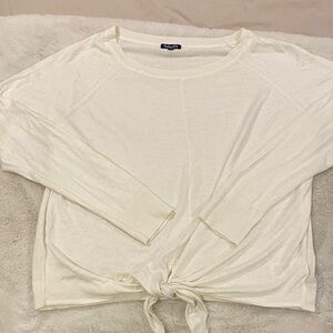 Splendid tie front crew neck sweater